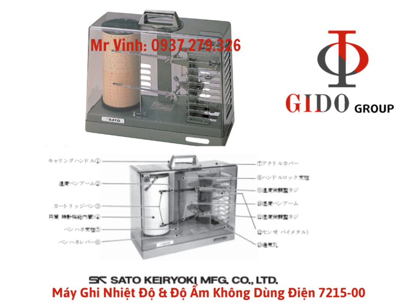 Thermo-Hygro Recorder 1-1014-02 Model 7215-00 SATO