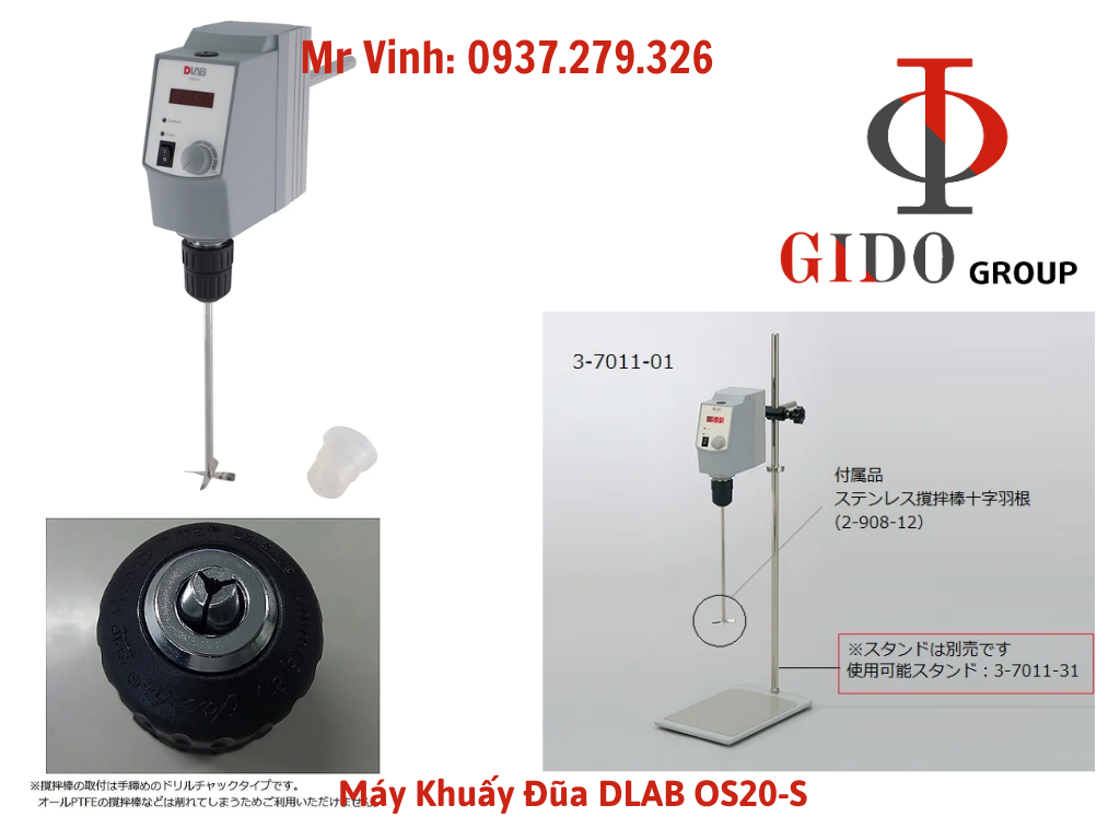 Máy Khuấy Đũa DLAB OS20-S Máy khuấy cơ phòng thí nghiệm